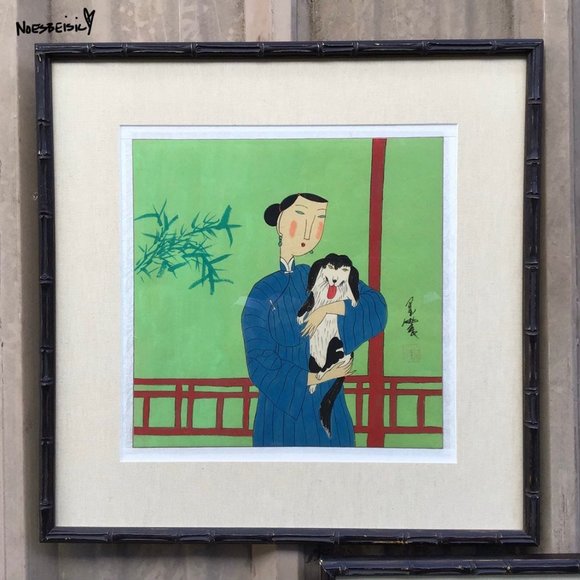 🚫SOLD•E🅱️🅰️Y🚫 Vintage Silk Painting By Zhan Yian - Picture 2 of 11